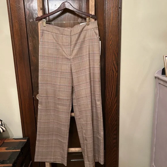 Haver & Blair London wide leg plaid trousers, NWT, L - Picture 1 of 5